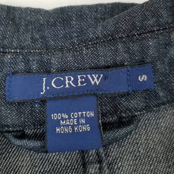 J Crew Blue Jean Denim Blazer Jacket Double Breasted Dark Wash Nice Size S - Picture 6 of 7